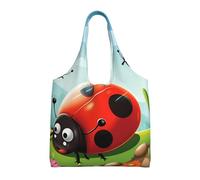 PPTHSNVB Ladybug landscape Canvas Tote Bag for Women Reusable Shopping Grocery Bags with Handles Cloth bags