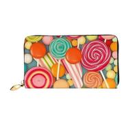 PPTHSNVB Lovely flower patterns Women's Wallet Large Capacity Credit Card Holder Zip Phone Clutch Ladies Travel Purse, Lollipops Pattern, One Size, Classic