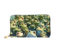 PPTHSNVB Lovely flower patterns Women's Wallet Large Capacity Credit Card Holder Zip Phone Clutch Ladies Travel Purse, Lots Of Frogs, One Size, Classic