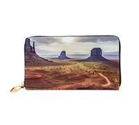 PPTHSNVB Lovely flower patterns Women's Wallet Large Capacity Credit Card Holder Zip Phone Clutch Ladies Travel Purse, Landscape Of Monument Valley, One Size, Classic