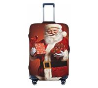 PPTHSNVB Lovely Santa Claus Luggage Covers for Suitcase Elastic Suitcase Cover Protector Dustproof Anti-Scratch Thicken Travel Luggage Cover Washable Baggage Covers Fit 18-32 Inch Luggage, Black, L