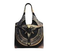 PPTHSNVB Magical Design Norse Runes Compass Canvas Tote Bag for Women Reusable Shopping Grocery Bags with Handles Cloth bags