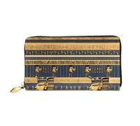 PPTHSNVB Magical Design Norse Runes Compass Women's Wallet Large Capacity Credit Card Holder Zip Phone Clutch Ladies Travel Purse, Egyptian Pharaonic Frescoes, One Size, Classic