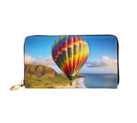 PPTHSNVB Magical Design Norse Runes Compass Women's Wallet Large Capacity Credit Card Holder Zip Phone Clutch Ladies Travel Purse, Hawaii Hot Air Balloon, One Size, Classic