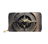PPTHSNVB Magical Design Norse Runes Compass Women's Wallet Large Capacity Credit Card Holder Zip Phone Clutch Ladies Travel Purse, Magical Design Norse Runes Compass, One Size, Classic