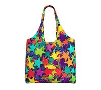 PPTHSNVB Many Stars Canvas Tote Bag for Women Reusable Shopping Grocery Bags with Handles Cloth bags