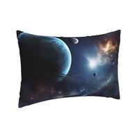 PPTHSNVB Moon Stars and Planets Pillow Cases Microfiber Pillowcases with Hidden Zipper Super Soft Breathable Pillow Cover 12" x 18" Pillowcases Plush Pillow Shams Covers for All Seasons