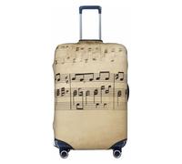 PPTHSNVB Music Notes on Old Paper Luggage Covers for Suitcase Elastic Suitcase Cover Protector Dustproof Anti-Scratch Thicken Travel Luggage Cover Washable Baggage Covers Fit 18-32 Inch Luggage, Black