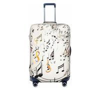 PPTHSNVB Music Notes Print Luggage Covers for Suitcase Elastic Suitcase Cover Protector Dustproof Anti-Scratch Thicken Travel Luggage Cover Washable Baggage Covers Fit 18-32 Inch Luggage, Black, L