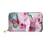 PPTHSNVB Oil Painting Paris Eiffel Tower Women's Wallet Large Capacity Credit Card Holder Zip Phone Clutch Ladies Travel Purse, Orchid Flower Butterfly Soft Fresh Spring, One Size, Classic