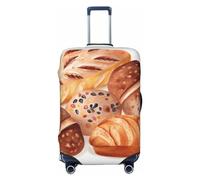 PPTHSNVB Painted Bread Luggage Covers for Suitcase Elastic Suitcase Cover Protector Dustproof Anti-Scratch Thicken Travel Luggage Cover Washable Baggage Covers Fit 18-32 Inch Luggage, Black, L