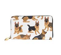 PPTHSNVB Painted Bread Women's Wallet Large Capacity Credit Card Holder Zip Phone Clutch Ladies Travel Purse, German Shepherd, One Size, Classic