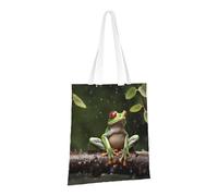 PPTHSNVB Peace Tree Frog Canvas Tote Bag for Women Reusable Shopping Grocery Bags with Handles Cloth bags
