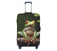 PPTHSNVB Peace Tree Frog Luggage Covers for Suitcase Elastic Suitcase Cover Protector Dustproof Anti-Scratch Thicken Travel Luggage Cover Washable Baggage Covers Fit 18-32 Inch Luggage, Black, S