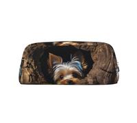 PPTHSNVB Pencil Case A little Yorkshire terrier Pencil Pouch with Zipper Pencil Bag Large Capacity Leather Pencil Pouch Portable Makeup Bag for Women Men