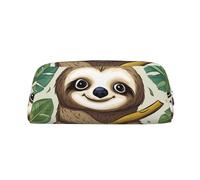 PPTHSNVB Pencil Case Adorable Sloth Pencil Pouch with Zipper Pencil Bag Large Capacity Leather Pencil Pouch Portable Makeup Bag for Women Men