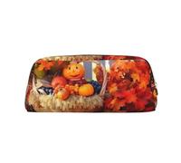 PPTHSNVB Pencil Case Autumn Thanksgiving Pencil Pouch with Zipper Pencil Bag Large Capacity Leather Pencil Pouch Portable Makeup Bag for Women Men