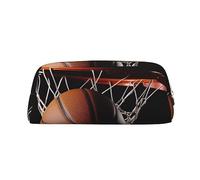 PPTHSNVB Pencil Case Basketball Pencil Pouch with Zipper Pencil Bag Large Capacity Leather Pencil Pouch Portable Makeup Bag for Women Men