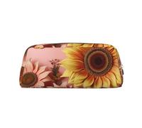 PPTHSNVB Pencil Case Big sunflower Pencil Pouch with Zipper Pencil Bag Large Capacity Leather Pencil Pouch Portable Makeup Bag for Women Men
