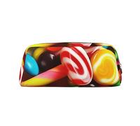 PPTHSNVB Pencil Case Colorful Candy Pencil Pouch with Zipper Pencil Bag Large Capacity Leather Pencil Pouch Portable Makeup Bag for Women Men