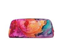 PPTHSNVB Pencil Case Colorful Watercolor Painting Pencil Pouch with Zipper Pencil Bag Large Capacity Leather Pencil Pouch Portable Makeup Bag for Women Men