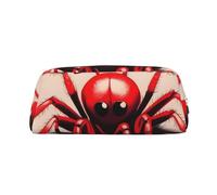 PPTHSNVB Pencil Case Cute little red spider Pencil Pouch with Zipper Pencil Bag Large Capacity Leather Pencil Pouch Portable Makeup Bag for Women Men
