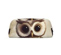 PPTHSNVB Pencil Case Cute Owl Pencil Pouch with Zipper Pencil Bag Large Capacity Leather Pencil Pouch Portable Makeup Bag for Women Men