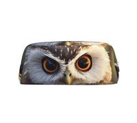 PPTHSNVB Pencil Case Cute Owl Pencil Pouch with Zipper Pencil Bag Large Capacity Leather Pencil Pouch Portable Makeup Bag for Women Men