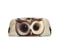 PPTHSNVB Pencil Case Cute Owl Pencil Pouch with Zipper Pencil Bag Large Capacity Leather Pencil Pouch Portable Makeup Bag for Women Men