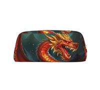 PPTHSNVB Pencil Case Dragon King in Fire Pencil Pouch with Zipper Pencil Bag Large Capacity Leather Pencil Pouch Portable Makeup Bag for Women Men