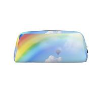 PPTHSNVB Pencil Case Dreamy Rainbow Pencil Pouch with Zipper Pencil Bag Large Capacity Leather Pencil Pouch Portable Makeup Bag for Women Men