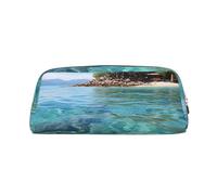 PPTHSNVB Pencil Case Fiji Island and Clear Sea Pencil Pouch with Zipper Pencil Bag Large Capacity Leather Pencil Pouch Portable Makeup Bag for Women Men