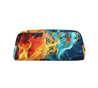 PPTHSNVB Pencil Case Fire And Water Pattern Pencil Pouch with Zipper Pencil Bag Large Capacity Leather Pencil Pouch Portable Makeup Bag for Women Men