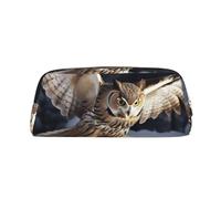 PPTHSNVB Pencil Case Flying Owl Pencil Pouch with Zipper Pencil Bag Large Capacity Leather Pencil Pouch Portable Makeup Bag for Women Men