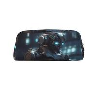 PPTHSNVB Pencil Case Future Robot Pencil Pouch with Zipper Pencil Bag Large Capacity Leather Pencil Pouch Portable Makeup Bag for Women Men
