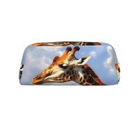PPTHSNVB Pencil Case Giraffe and Sunflower Pencil Pouch with Zipper Pencil Bag Large Capacity Leather Pencil Pouch Portable Makeup Bag for Women Men