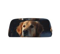 PPTHSNVB Pencil Case golden retriever Pencil Pouch with Zipper Pencil Bag Large Capacity Leather Pencil Pouch Portable Makeup Bag for Women Men