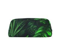 PPTHSNVB Pencil Case Green Tropical Jungle Plant Pencil Pouch with Zipper Pencil Bag Large Capacity Leather Pencil Pouch Portable Makeup Bag for Women Men