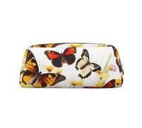 PPTHSNVB Pencil Case Group of Butterflies Pencil Pouch with Zipper Pencil Bag Large Capacity Leather Pencil Pouch Portable Makeup Bag for Women Men