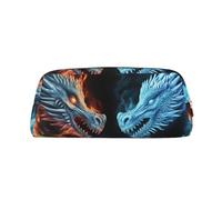 PPTHSNVB Pencil Case Ice and Fire Dragons Pencil Pouch with Zipper Pencil Bag Large Capacity Leather Pencil Pouch Portable Makeup Bag for Women Men