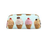 PPTHSNVB Pencil Case Ice Cream Cones Pencil Pouch with Zipper Pencil Bag Large Capacity Leather Pencil Pouch Portable Makeup Bag for Women Men