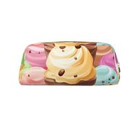 PPTHSNVB Pencil Case Ice Cream Pencil Pouch with Zipper Pencil Bag Large Capacity Leather Pencil Pouch Portable Makeup Bag for Women Men