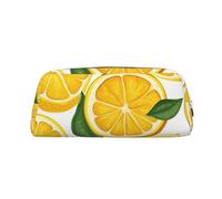 PPTHSNVB Pencil Case Lemon Fruit Pattern Pencil Pouch with Zipper Pencil Bag Large Capacity Leather Pencil Pouch Portable Makeup Bag for Women Men