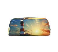 PPTHSNVB Pencil Case Lighthouse Pencil Pouch with Zipper Pencil Bag Large Capacity Leather Pencil Pouch Portable Makeup Bag for Women Men