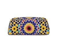 PPTHSNVB Pencil Case Moroccan Color Pencil Pouch with Zipper Pencil Bag Large Capacity Leather Pencil Pouch Portable Makeup Bag for Women Men