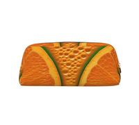 PPTHSNVB Pencil Case Orange texture picture Pencil Pouch with Zipper Pencil Bag Large Capacity Leather Pencil Pouch Portable Makeup Bag for Women Men