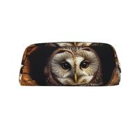 PPTHSNVB Pencil Case Owl tree hole Pencil Pouch with Zipper Pencil Bag Large Capacity Leather Pencil Pouch Portable Makeup Bag for Women Men