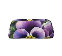 PPTHSNVB Pencil Case Pansy Perfection Pencil Pouch with Zipper Pencil Bag Large Capacity Leather Pencil Pouch Portable Makeup Bag for Women Men