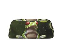 PPTHSNVB Pencil Case Peace Tree Frog Pencil Pouch with Zipper Pencil Bag Large Capacity Leather Pencil Pouch Portable Makeup Bag for Women Men