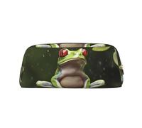 PPTHSNVB Pencil Case Peace Tree Frog Pencil Pouch with Zipper Pencil Bag Large Capacity Leather Pencil Pouch Portable Makeup Bag for Women Men